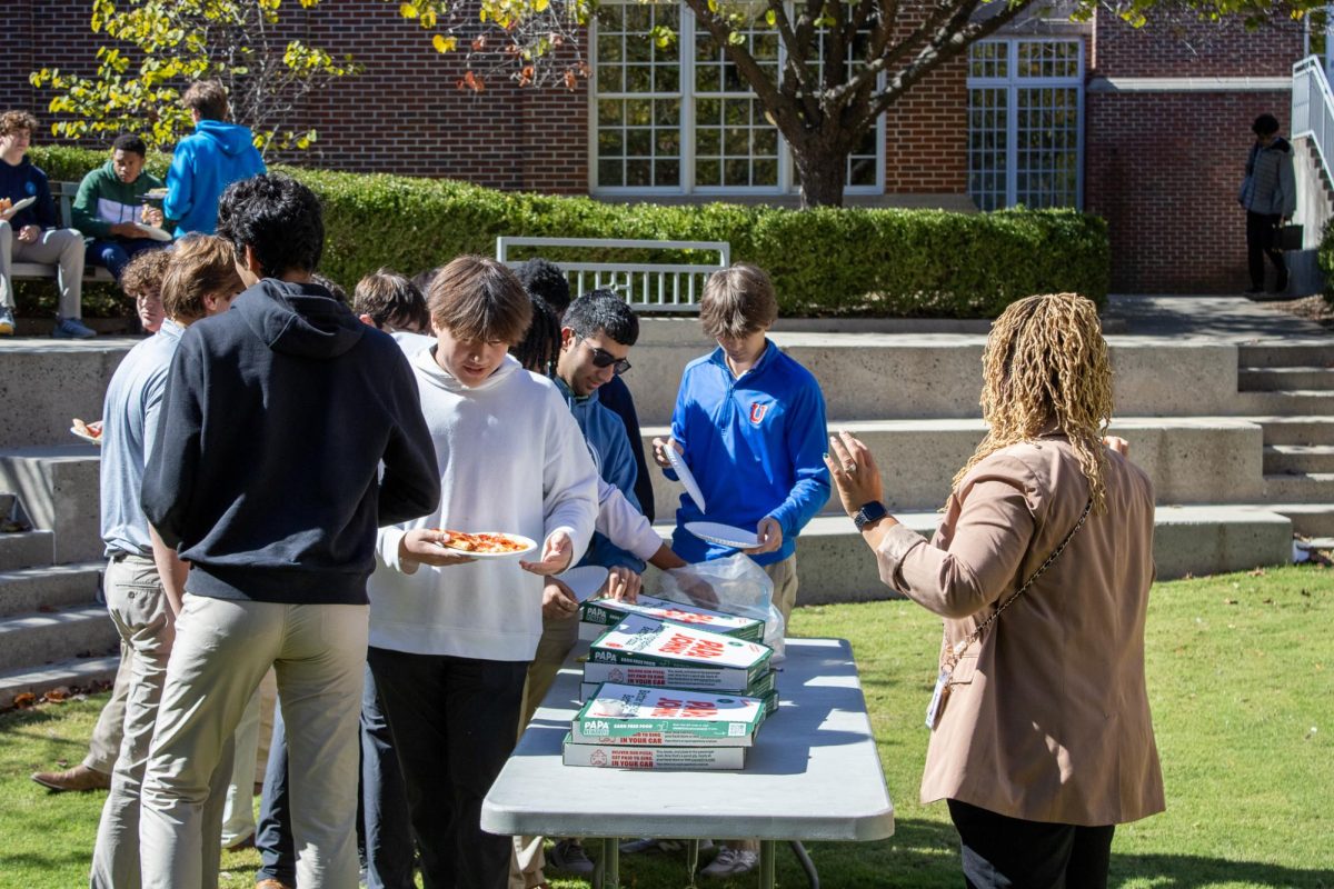 SLICES AND SMILES: Students were rewarded with a pizza lunch after recording anti-bullying PSA videos.