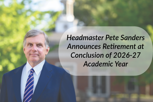 Headmaster Pete Sanders Announces Retirement at Conclusion of 2026-27 Academic Year. Photo Courtesy of MUS Communications.
