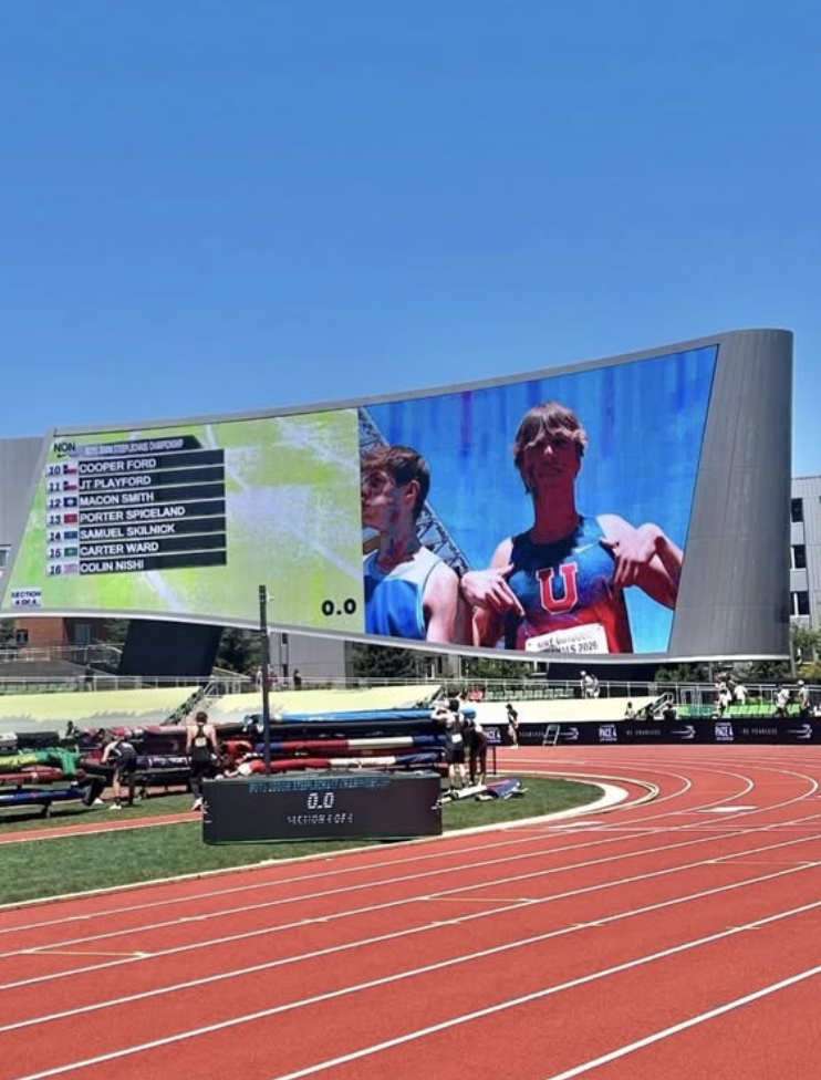 Spiceland shows off his "U" before his race